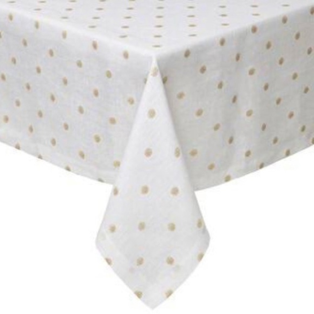 Kate Spade New York Nappe Tablecloth (60 x 84, Large Gold Polka Dots)